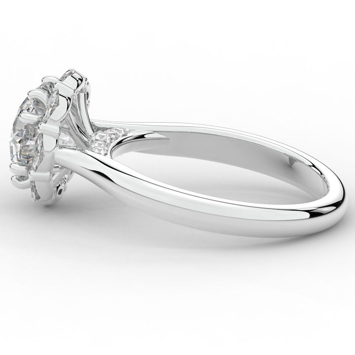 2.40CT.TW ROUND LAB DIAMOND HALO ENGAGEMENT RING