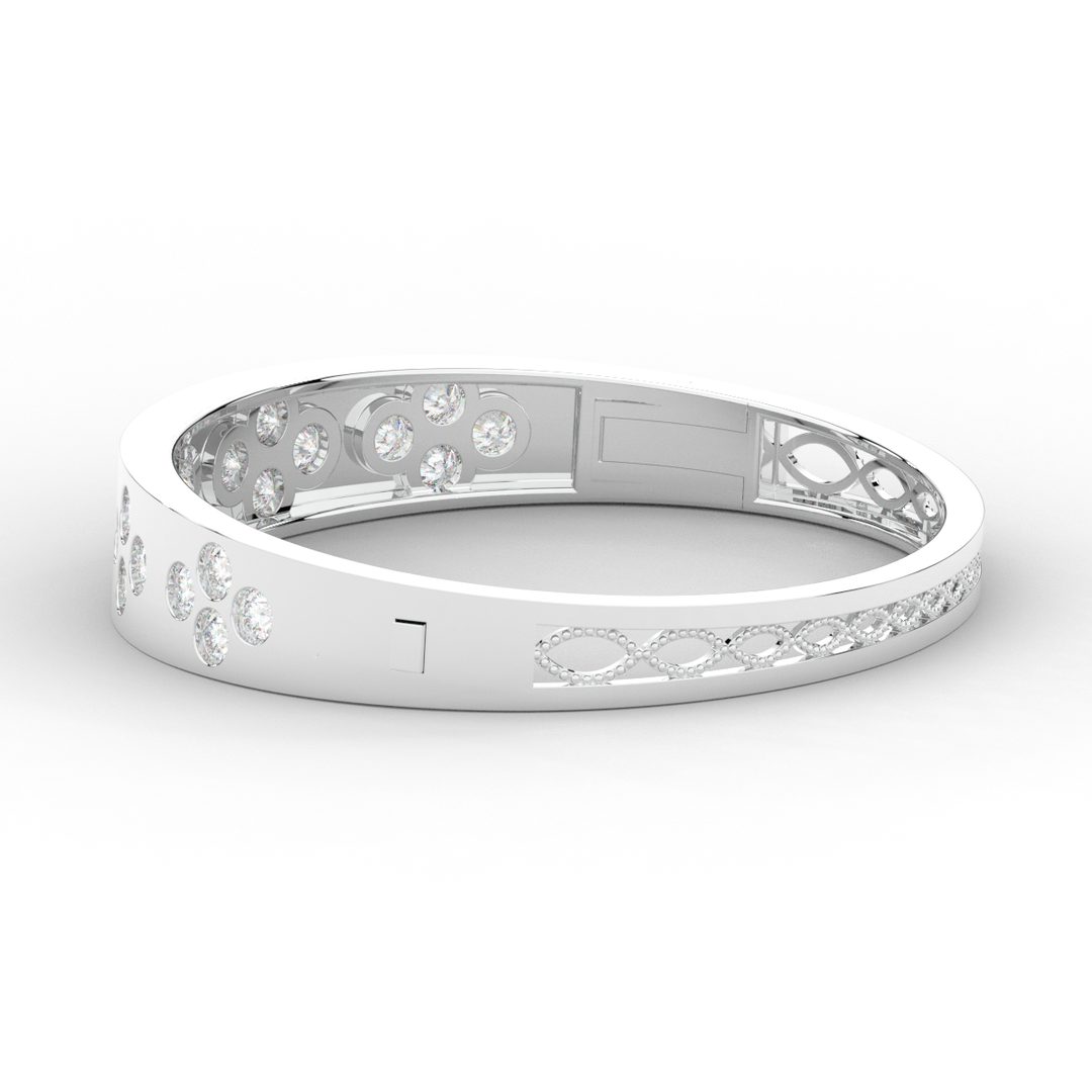 4.10CT.TW ROUND LAB DIAMOND BEZEL SET BANGLE