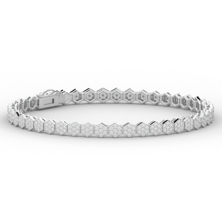 2.50CT.TW ROUND LAB DIAMOND CLUSTER TENNIS BRACELET - Nazarelle