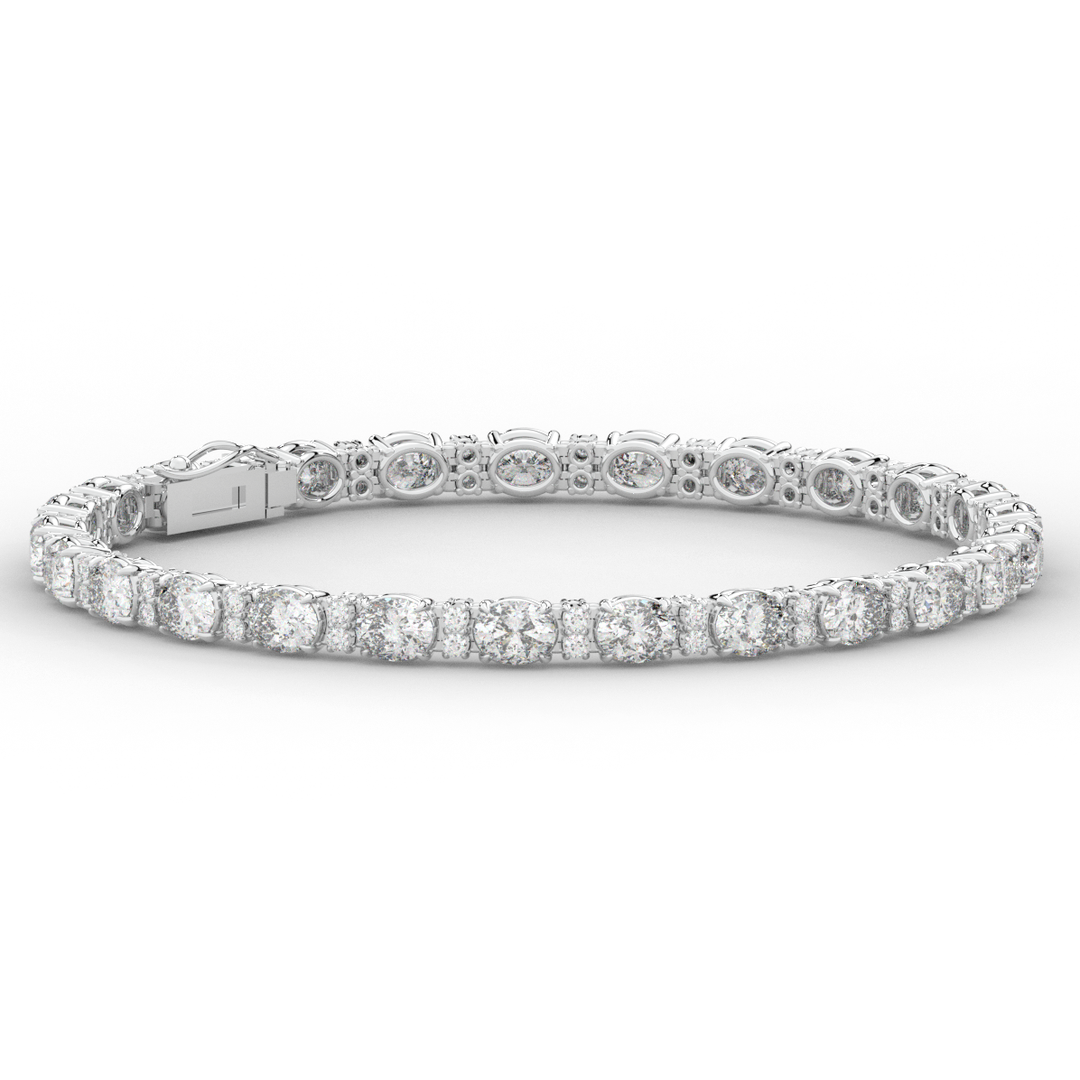 9.25CT.TW OVAL AND ROUND LAB DIAMOND TENNIS BRACELET - Nazarelle