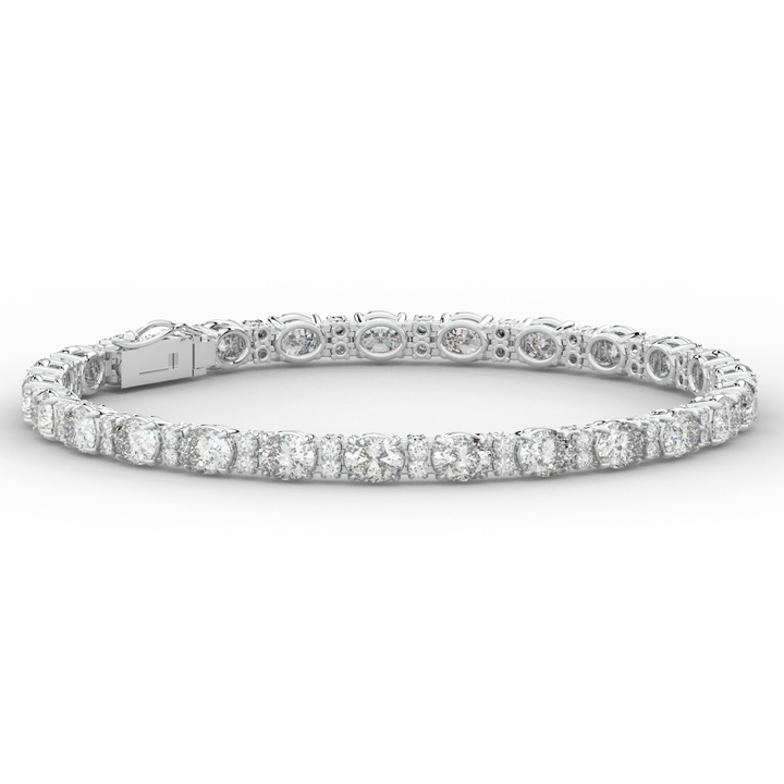 9.25CT.TW OVAL AND ROUND LAB DIAMOND TENNIS BRACELET - Nazarelle