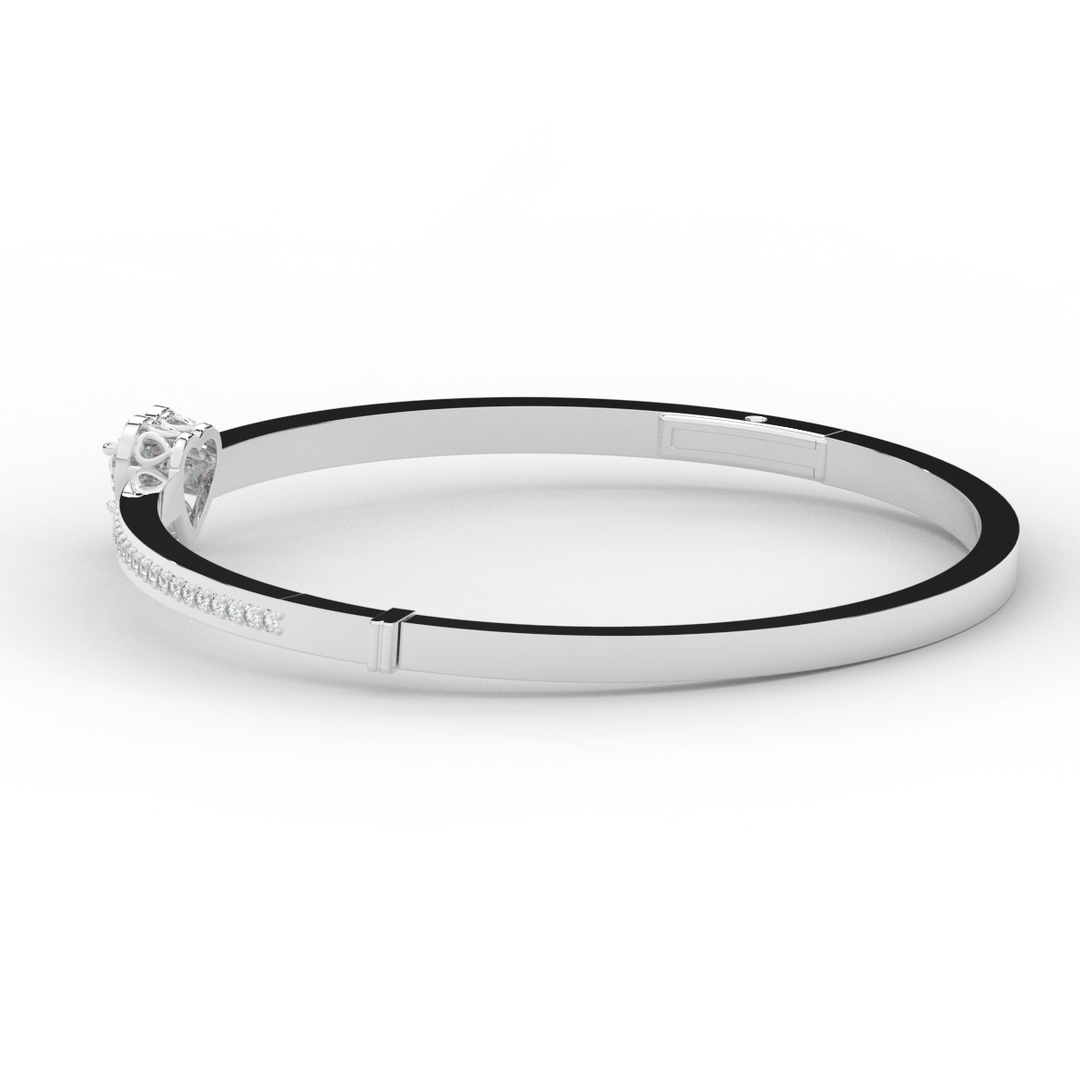 1.65CT.TW HEART AND ROUND LAB DIAMOND  BANGLE