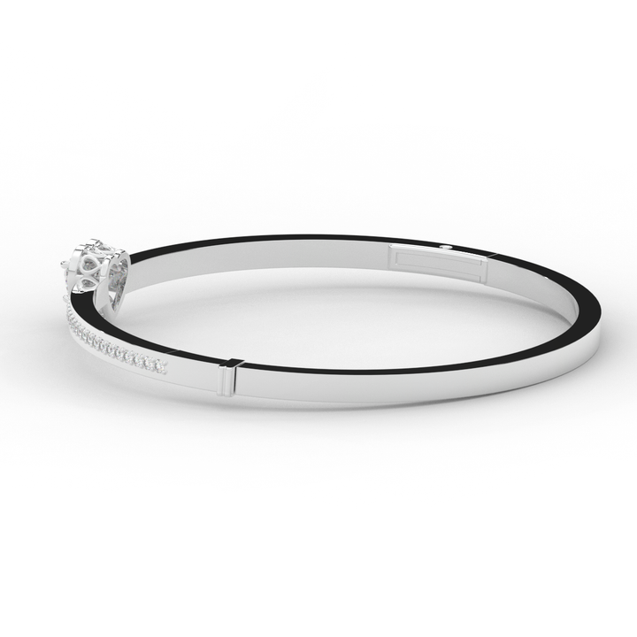 1.65CT.TW HEART AND ROUND LAB DIAMOND  BANGLE