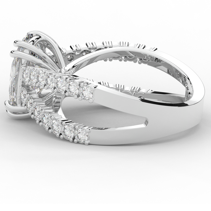 3.75CT.TW CUSHION LAB DIAMOND SPLIT BAND ENGAGEMENT RING