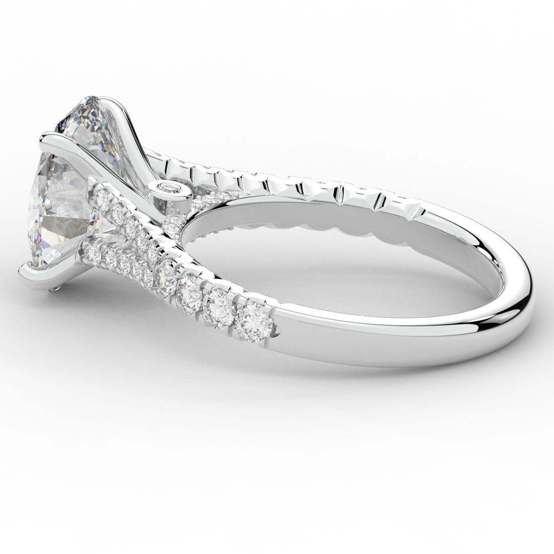 3.45CT.TW OVAL LAB DIAMOND ENGAGEMENT RING