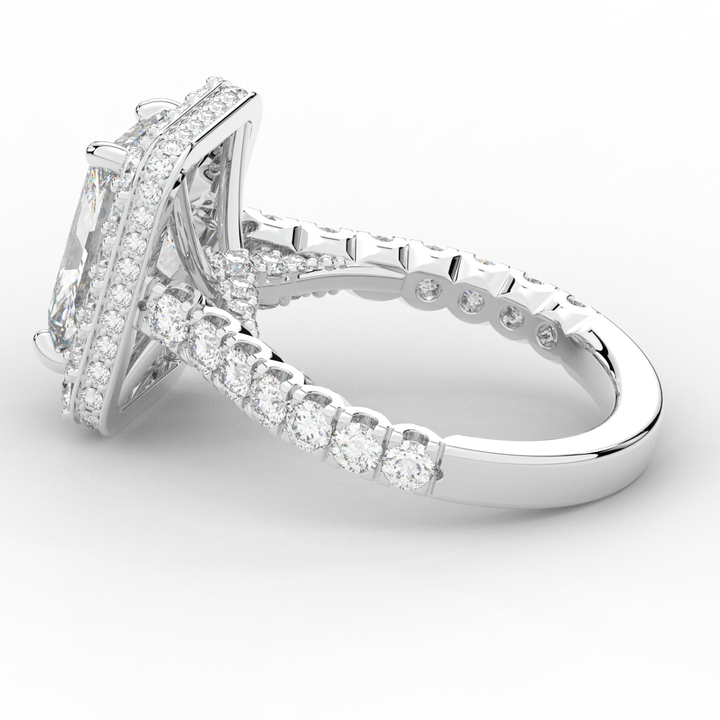 4.50CT.TW RADIANT LAB DIAMOND HALO ENGAGEMENT RING