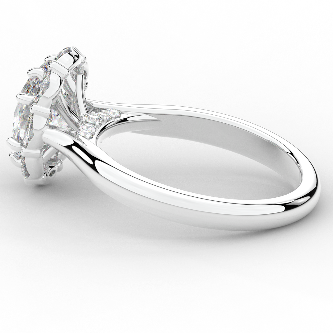 1.90CT.TW OVAL LAB DIAMOND HALO ENGAGEMENT RING