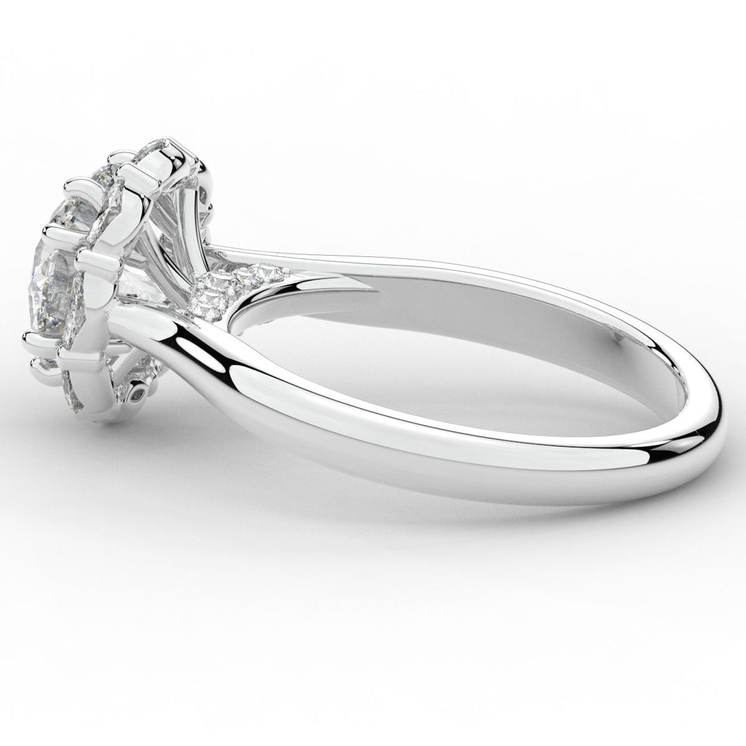 2.40CT.TW ROUND LAB DIAMOND HALO ENGAGEMENT RING