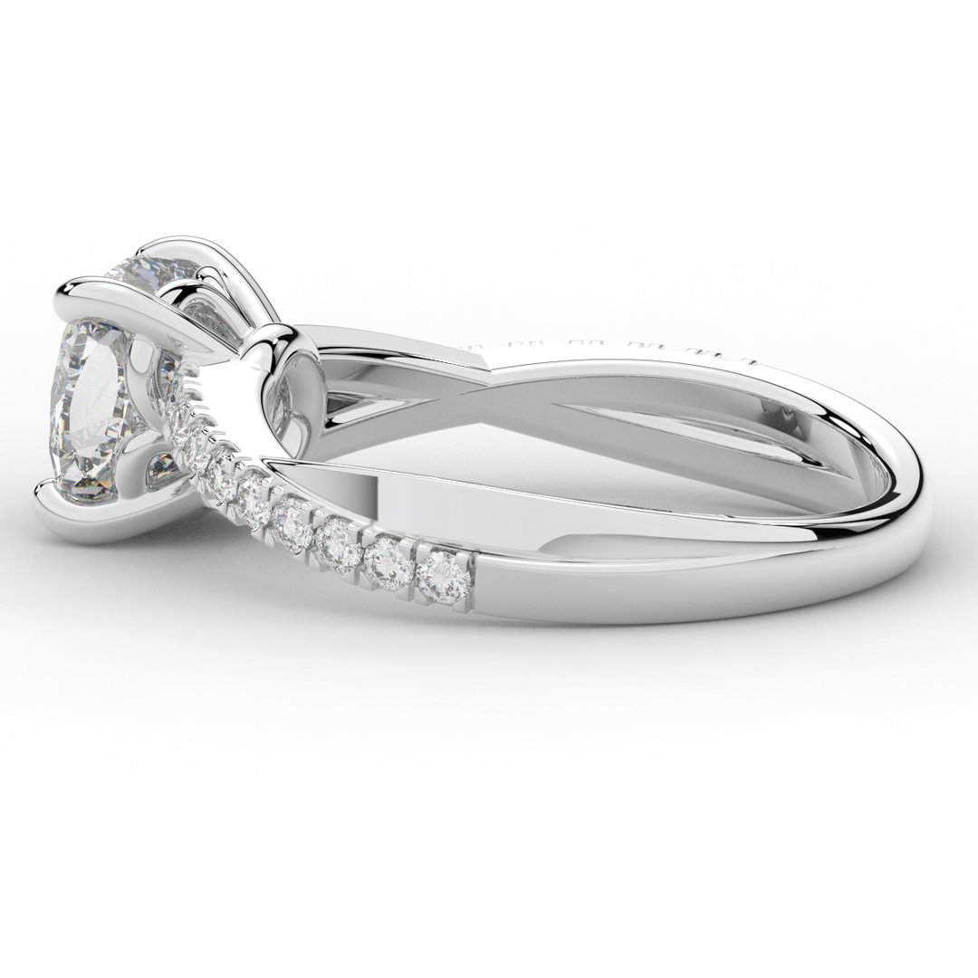 2.20CT.TW CUSHION LAB DIAMOND TWISTBAND ENGAGEMENT RING