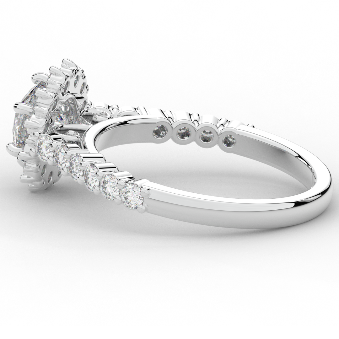 1.60CT.TW ROUND LAB DIAMOND HALO ENGAGEMENT RING