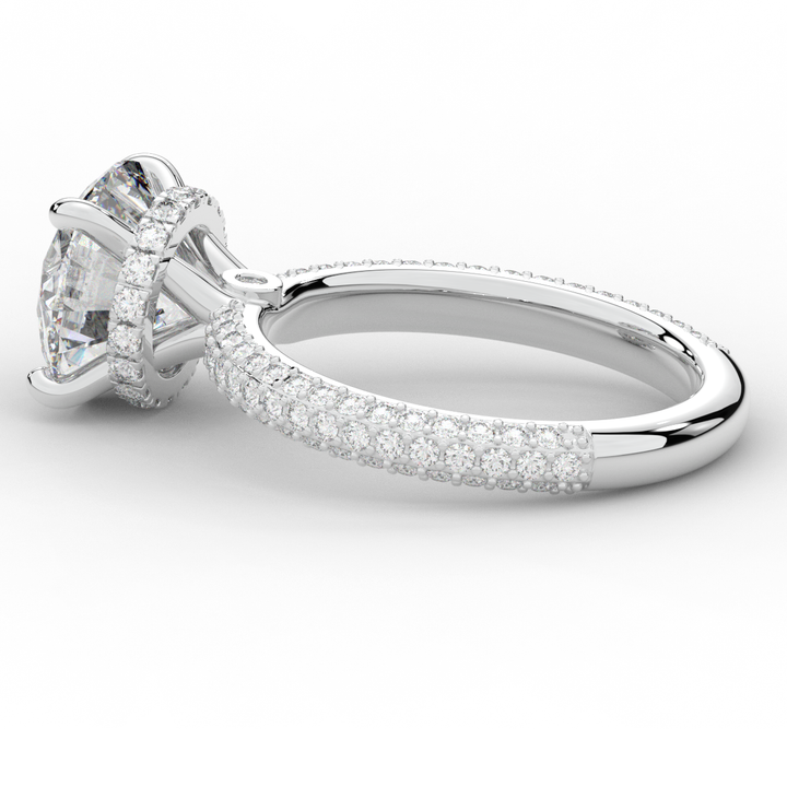 3.60CT.TW ROUND LAB DIAMOND SOLITAIRE ENGAGEMENT RING