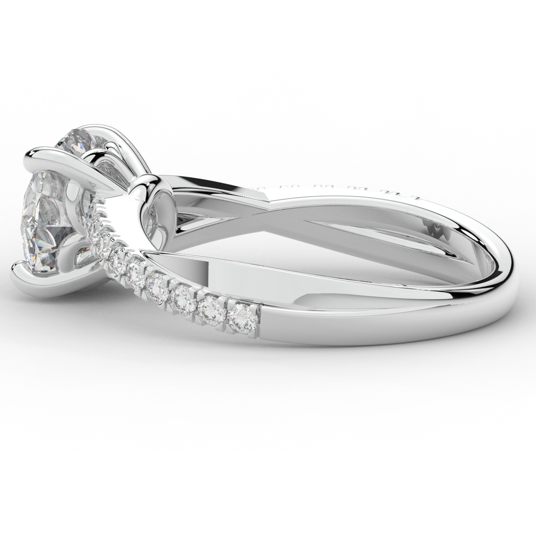 2.20CT.TW ROUND LAB DIAMOND TWISTBAND ENGAGEMENT RING