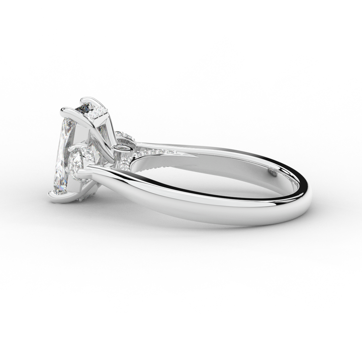 2.40CT.TW RADIANT LAB DIAMOND 3 STONE ENGAGEMENT RING