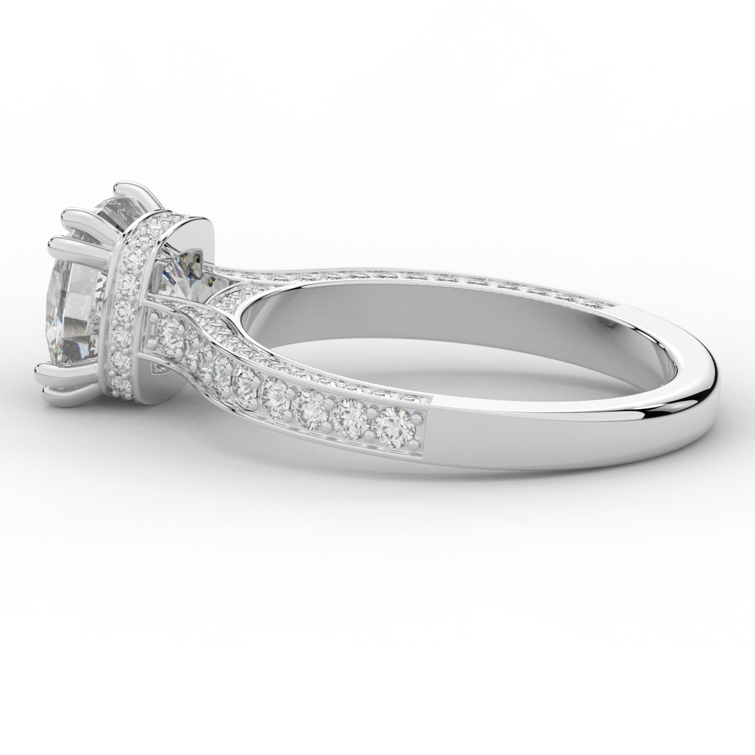 2.60CT.TW CUSHION LAB DIAMOND SOLITAIRE ENGAGEMENT RING