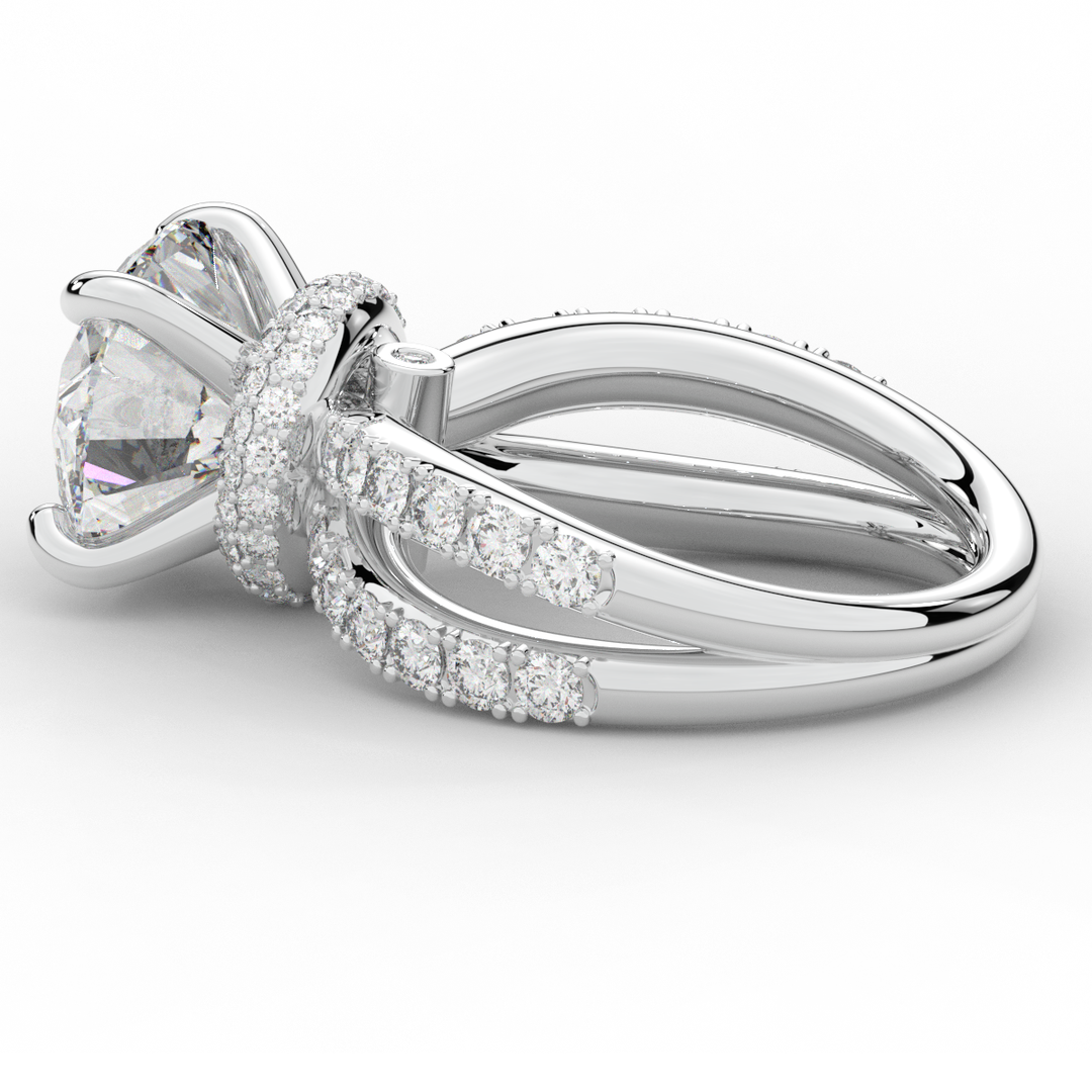 6.25CT.TW ROUND LAB DIAMOND ENGAGEMENT RING