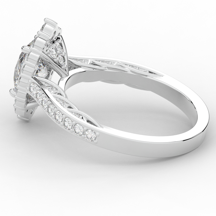 1.75CT.TW OVAL LAB DIAMOND HALO ENGAGEMENT RING