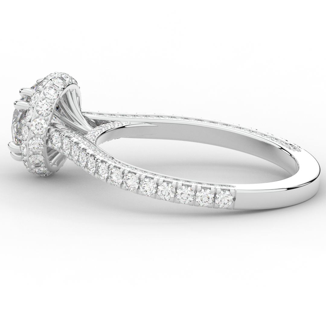 1.90CT.TW ROUND LAB DIAMOND HALO ENGAGEMENT RING