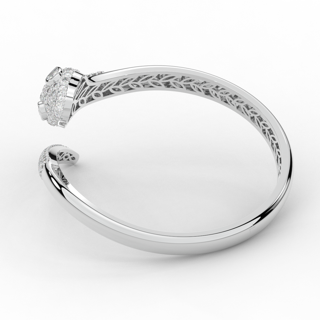 3.75CT.TW ROUND AND PEAR LAB DIAMOND SNAKE BANGLE