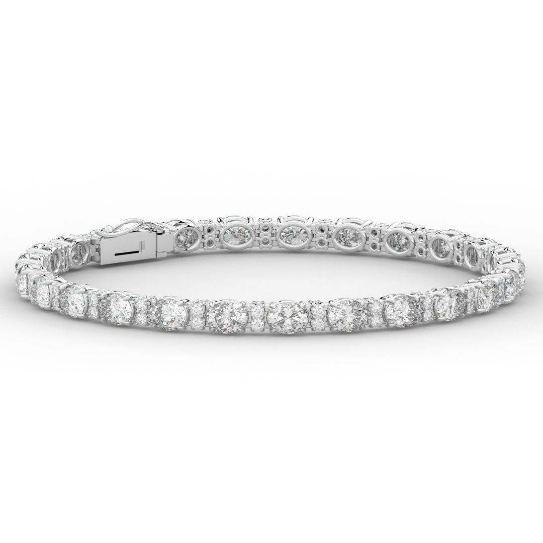 9.25CT.TW OVAL AND ROUND LAB DIAMOND TENNIS BRACELET - Nazarelle