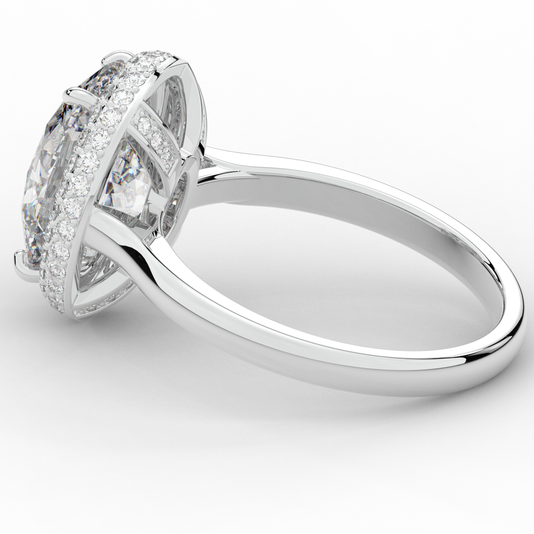 4.40CT.TW OVAL LAB DIAMOND HALO ENGAGEMENT RING