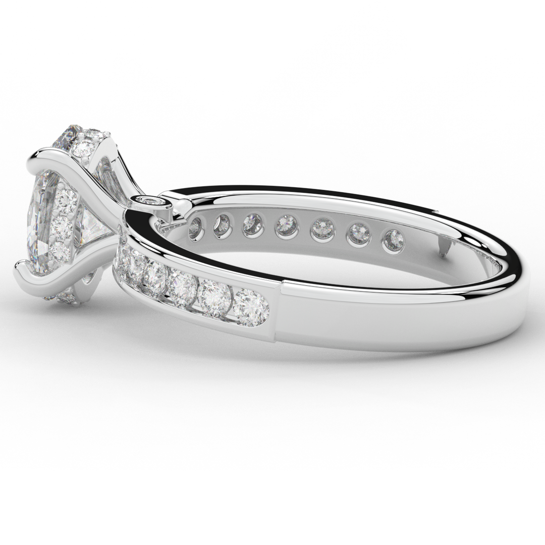 1.95CT.TW OVAL LAB DIAMOND UNDERHALO ENGAGEMENT RING