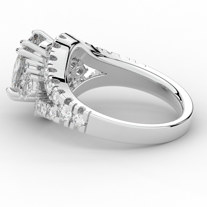 3.10CT.TW CUSHION LAB DIAMOND HALO ENGAGEMENT RING