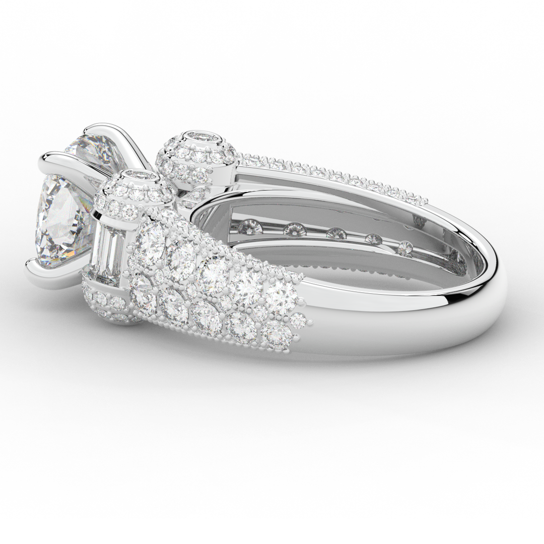 4.75CT.TW CUSHION LAB DIAMOND ENGAGEMENT RING