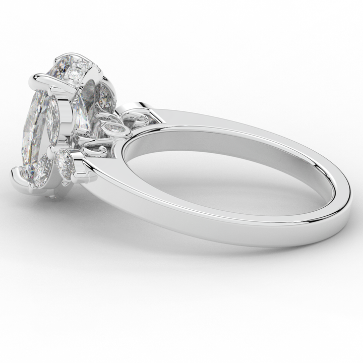 2.85CT.TW OVAL LAB DIAMOND ENGAGEMENT RING