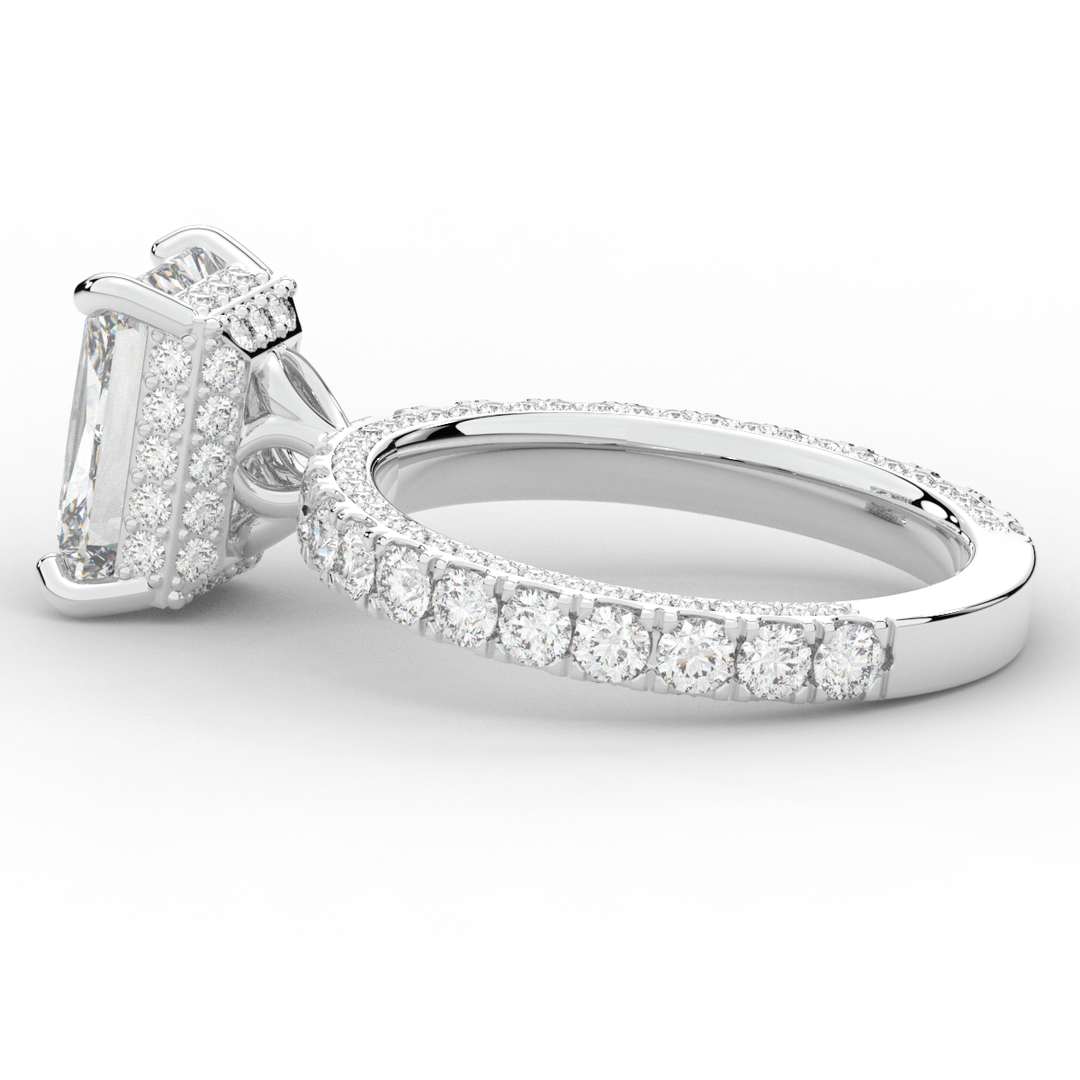 3.00CT.TW RADIANT LAB DIAMOND ENGAGEMENT RING