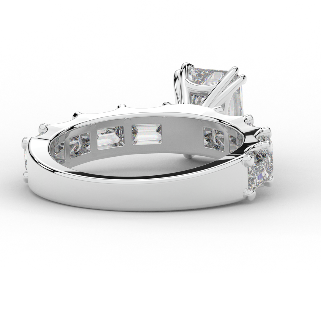 3.75CT.TW RADIANT LAB DIAMOND SOLITAIRE ENGAGEMENT RING