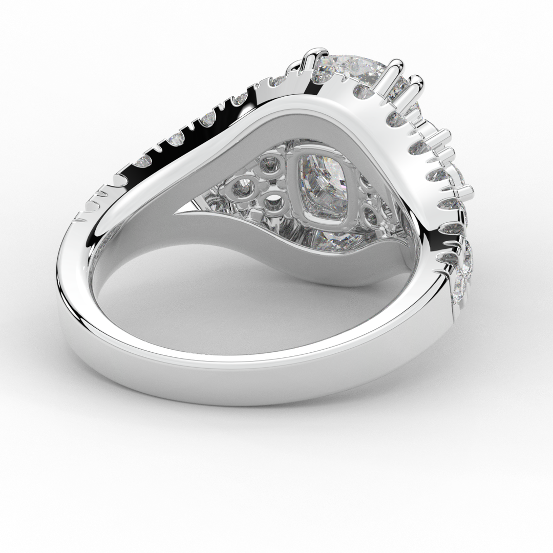 3.10CT.TW CUSHION LAB DIAMOND HALO ENGAGEMENT RING