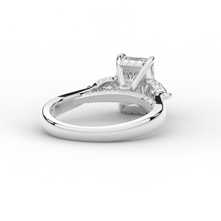 2.40CT.TW RADIANT LAB DIAMOND 3 STONE ENGAGEMENT RING