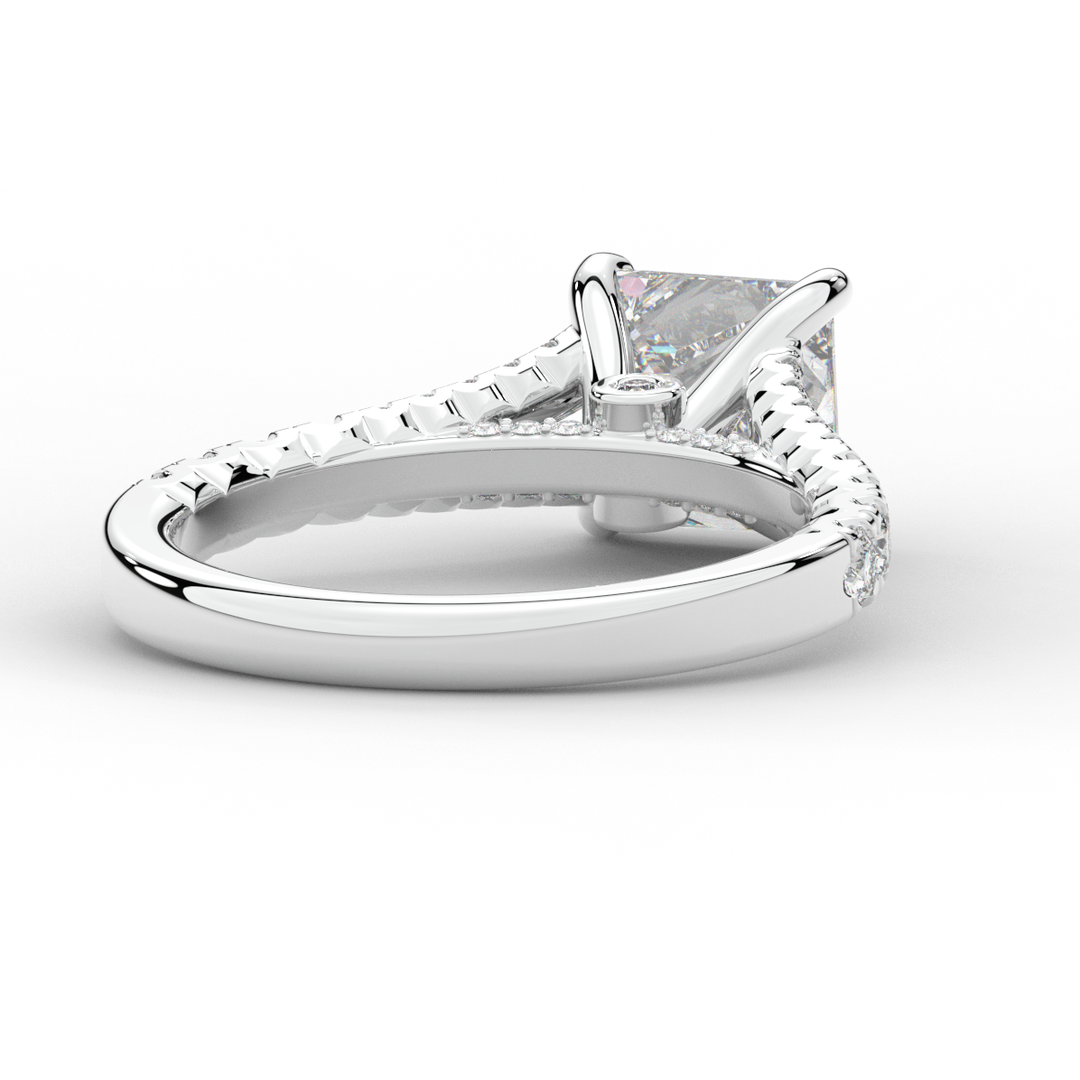 2.45CT.TW PRINCESS LAB DIAMOND ENGAGEMENT RING