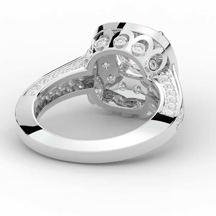 1.50CT.TW ROUND LAB DIAMOND HALO ENGAGEMENT RING