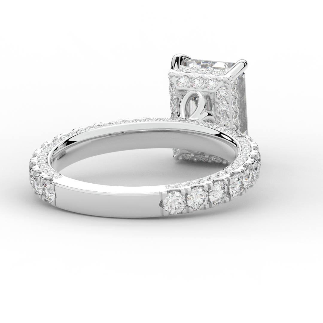 3.00CT.TW EMERALD CUT LAB DIAMOND ENGAGEMENT RING