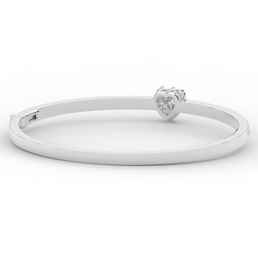 1.65CT.TW HEART AND ROUND LAB DIAMOND  BANGLE