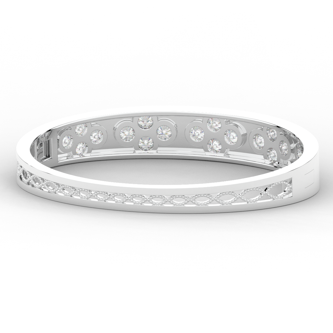 4.10CT.TW ROUND LAB DIAMOND BEZEL SET BANGLE