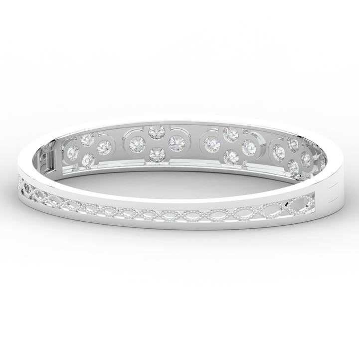 4.10CT.TW ROUND LAB DIAMOND BEZEL SET BANGLE