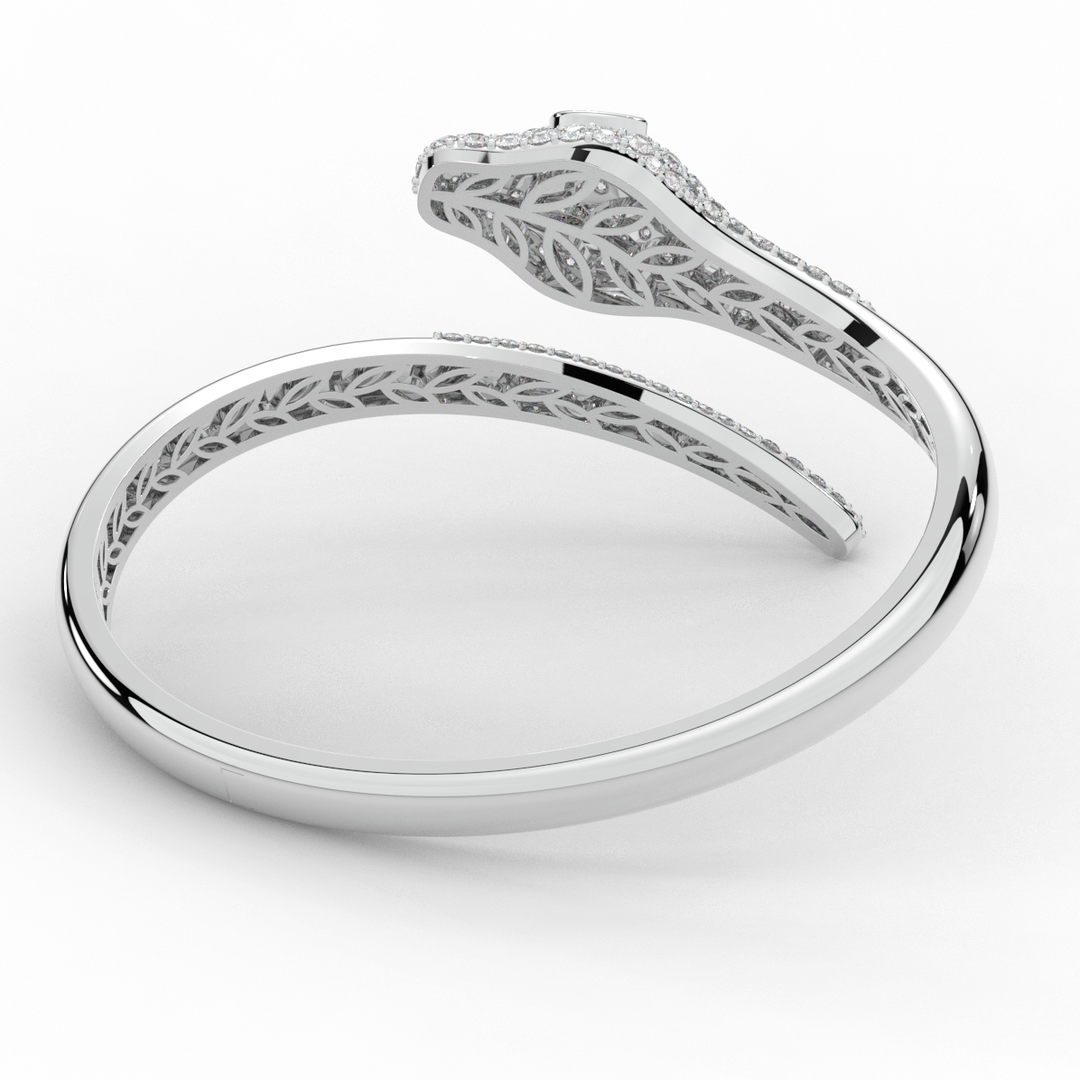 3.75CT.TW ROUND AND PEAR LAB DIAMOND SNAKE BANGLE