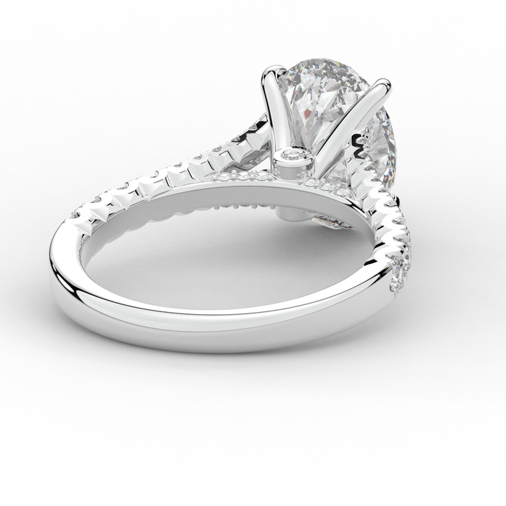 3.45CT.TW OVAL LAB DIAMOND ENGAGEMENT RING