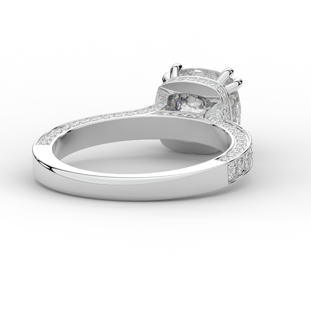 2.60CT.TW CUSHION LAB DIAMOND SOLITAIRE ENGAGEMENT RING