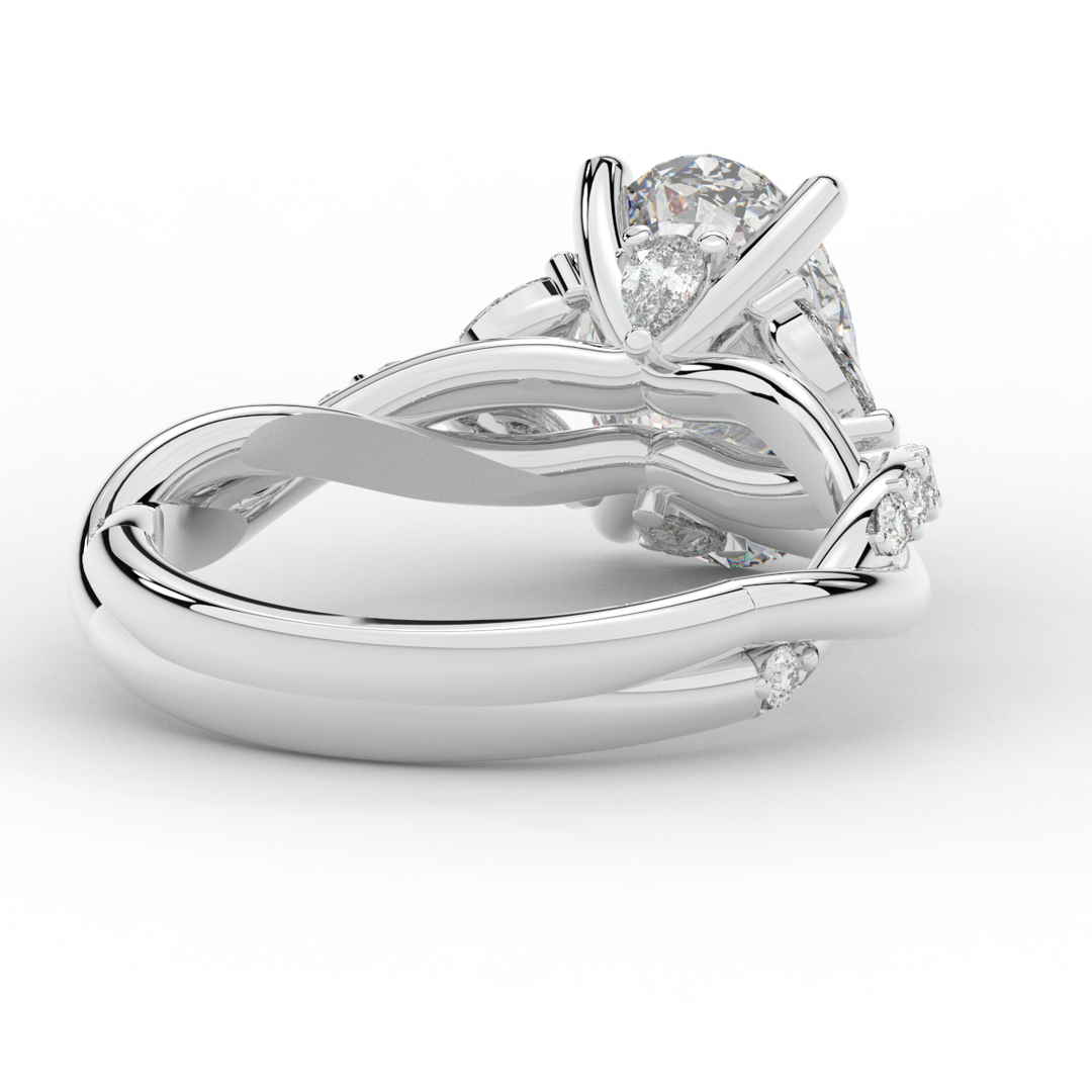 2.40CT.TW OVAL LAB DIAMOND TWIST ENGAGEMENT RING