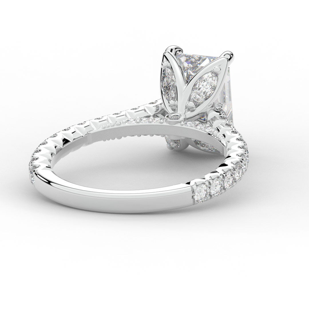 2.70CT.TW EMERALD CUT LAB DIAMOND SOLITAIRE ENGAGEMENT RING