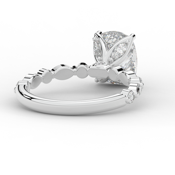 2.60CT.TW CUSHION LAB DIAMOND SOLITAIRE ENGAGEMENT RING