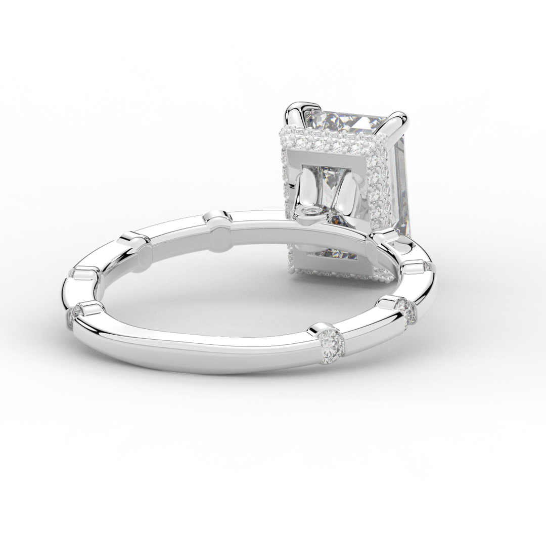 2.60CT.TW RADIANT LAB DIAMOND UNDERHALO SOLITAIRE ENGAGEMENT RING