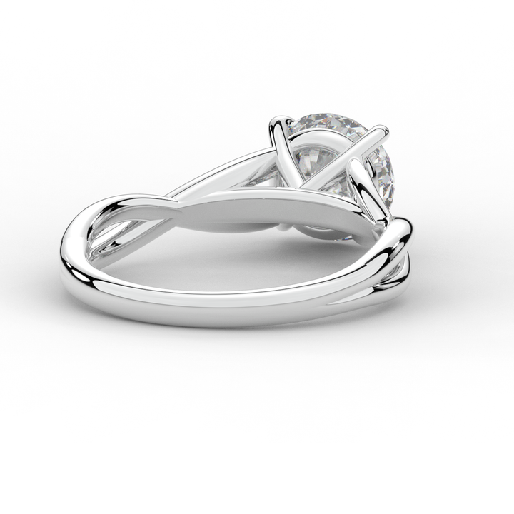 1.50CT ROUND LAB DIAMOND SOLITAIRE TWIST BAND ENGAGEMENT RING - Nazarelle