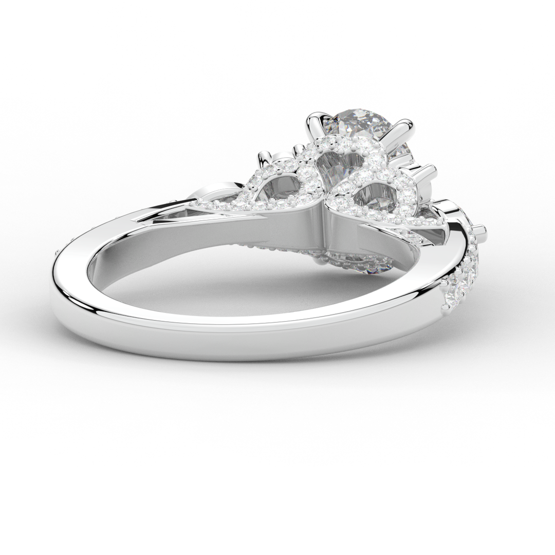 1.35CT.TW OVAL LAB DIAMOND ENGAGEMENT RING