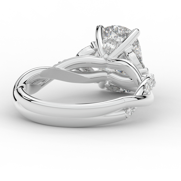 2.40CT.TW CUSHION LAB DIAMOND TWIST BAND ENGAGEMENT RING