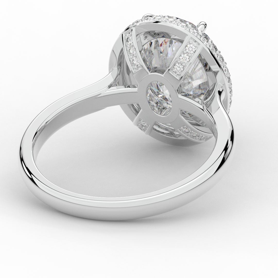 4.40CT.TW OVAL LAB DIAMOND HALO ENGAGEMENT RING