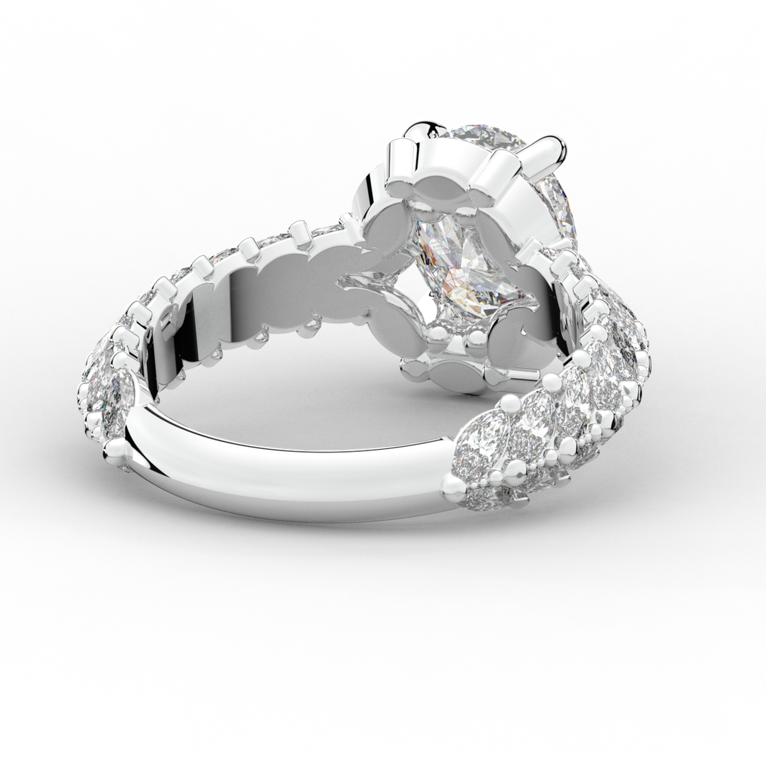 3.10CT.TW OVAL LAB DIAMOND HALO ENGAGEMENT RING